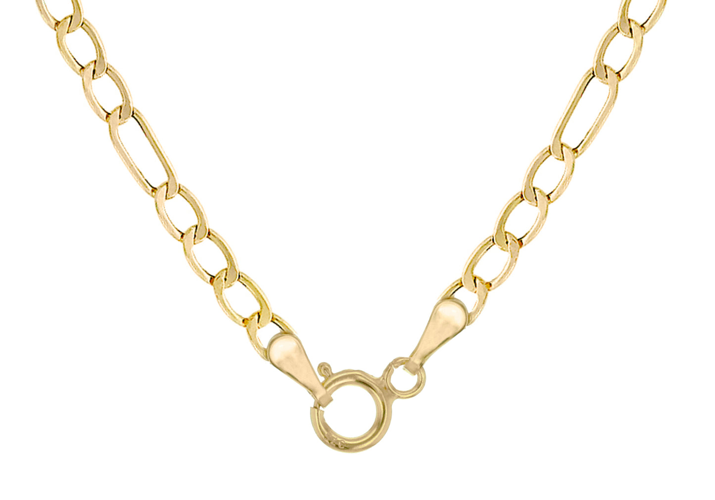 Yellow Gold Figaro Chain T-bar Necklace for Her