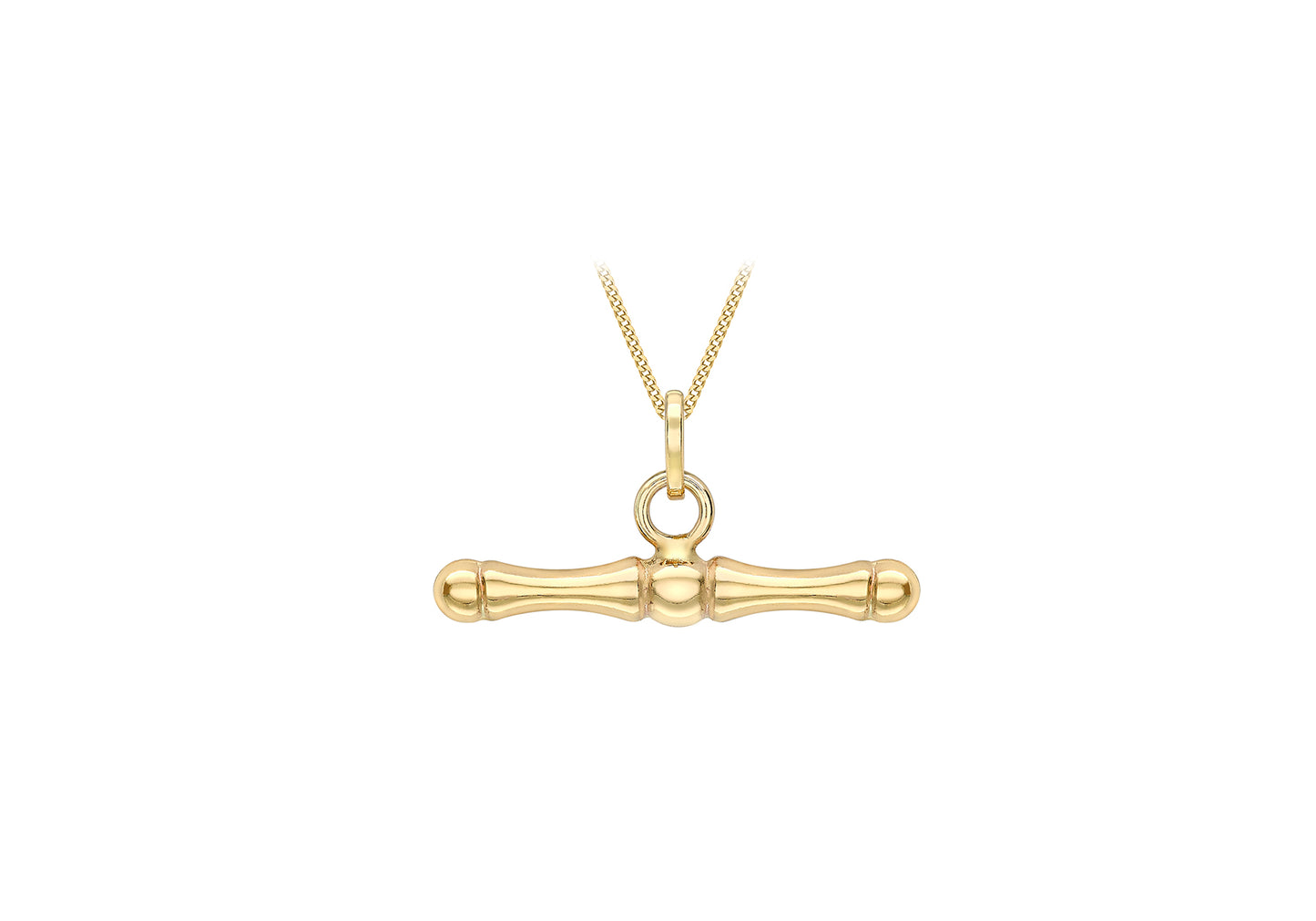 Yellow Gold T-bar Necklace for Her