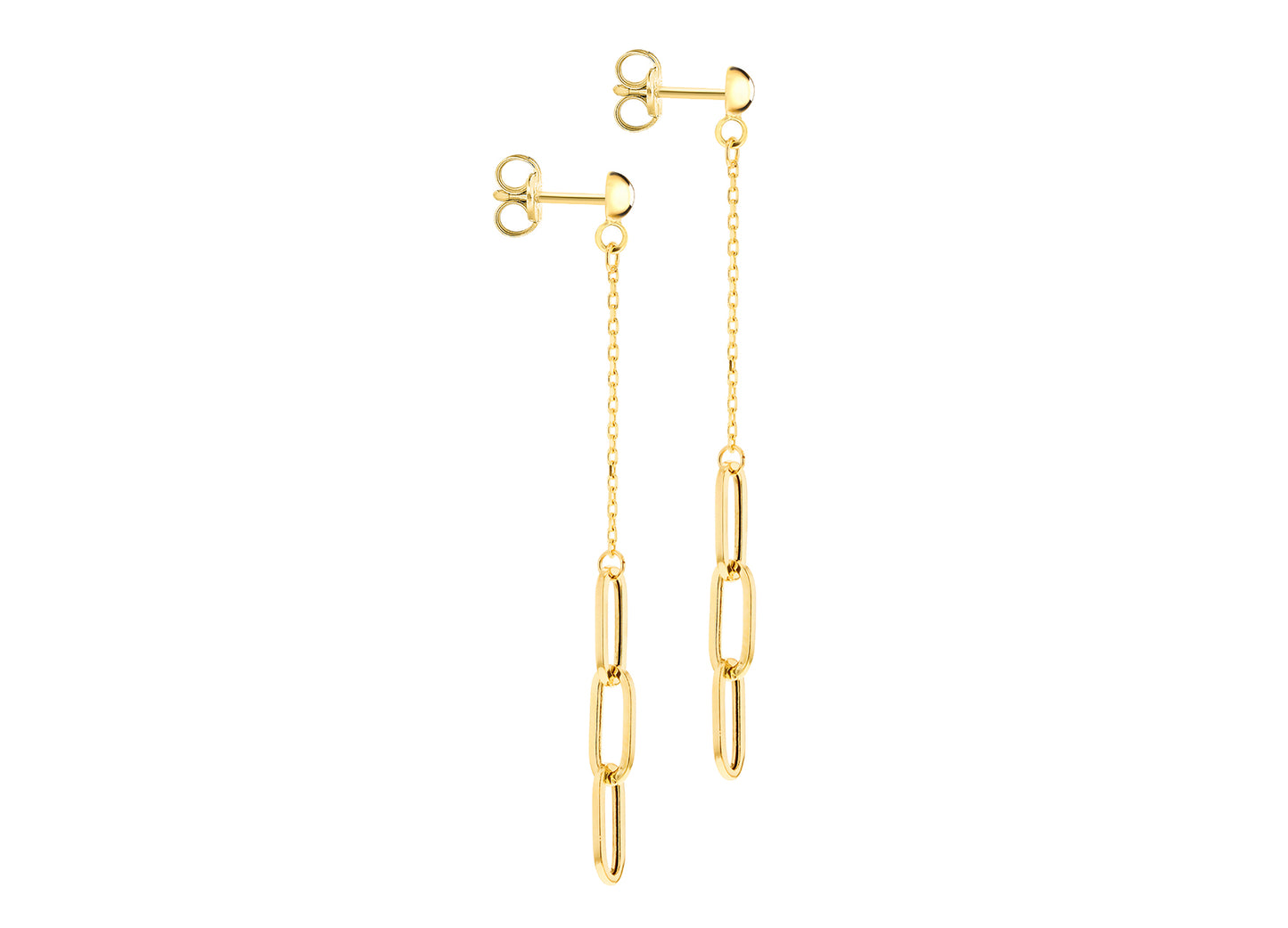 Gold Link Chain Drop Earrings for Her