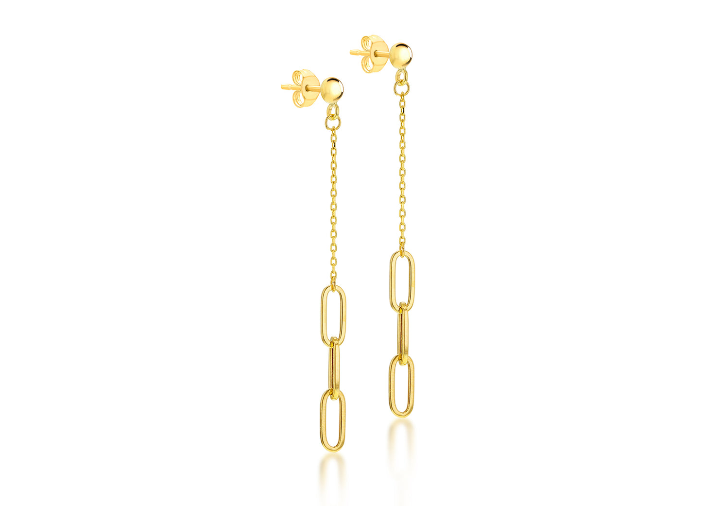 Gold Link Chain Drop Earrings for Her