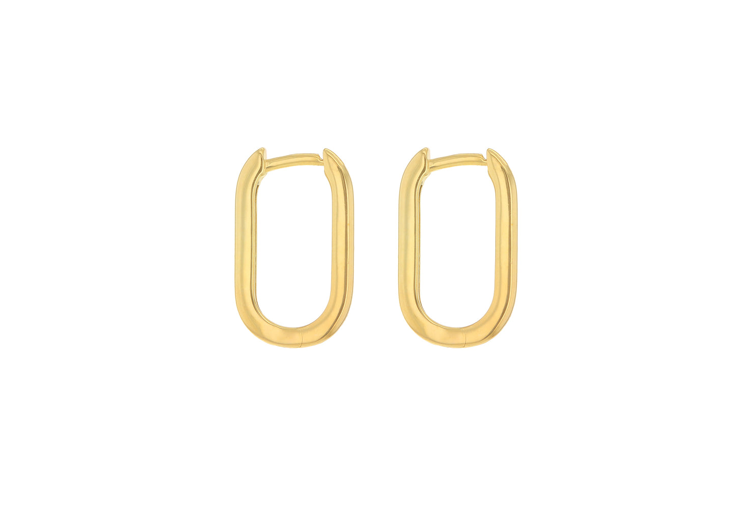 Ovate Hoop Huggies Gold Earrings for Her