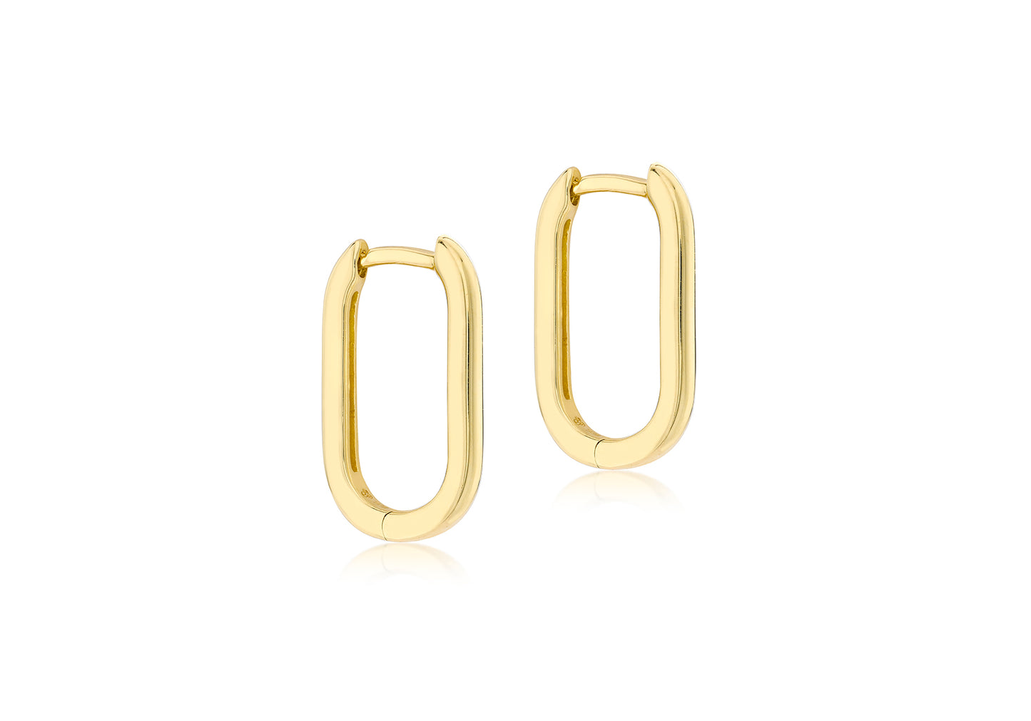 Ovate Hoop Huggies Gold Earrings for Her