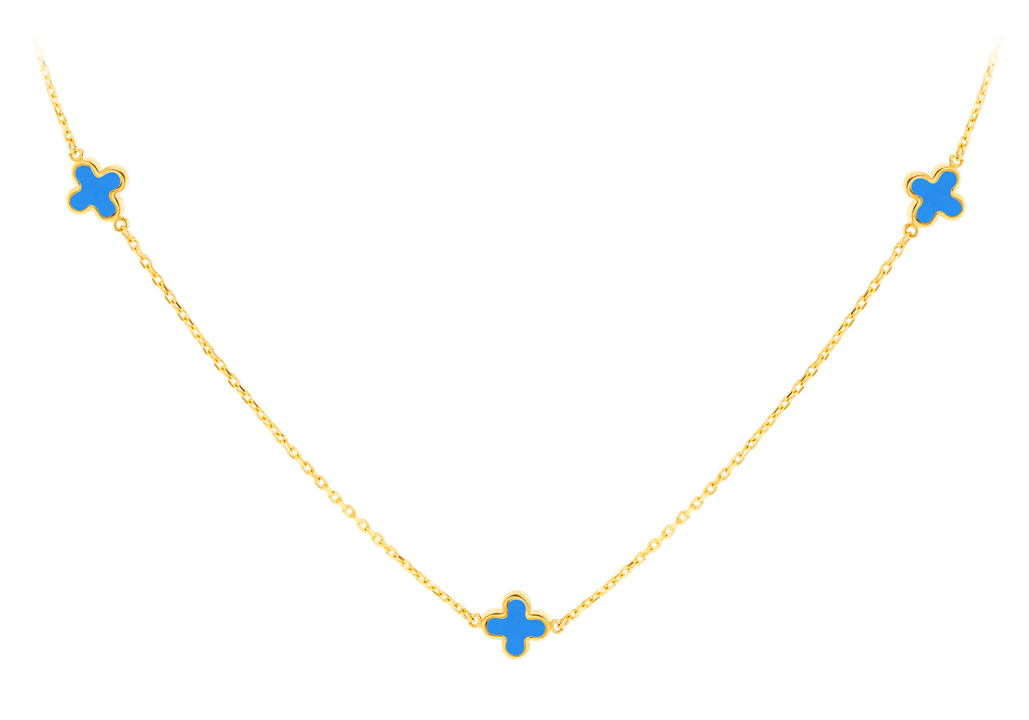 Turquois Leaf Motif Gold Necklace for Her