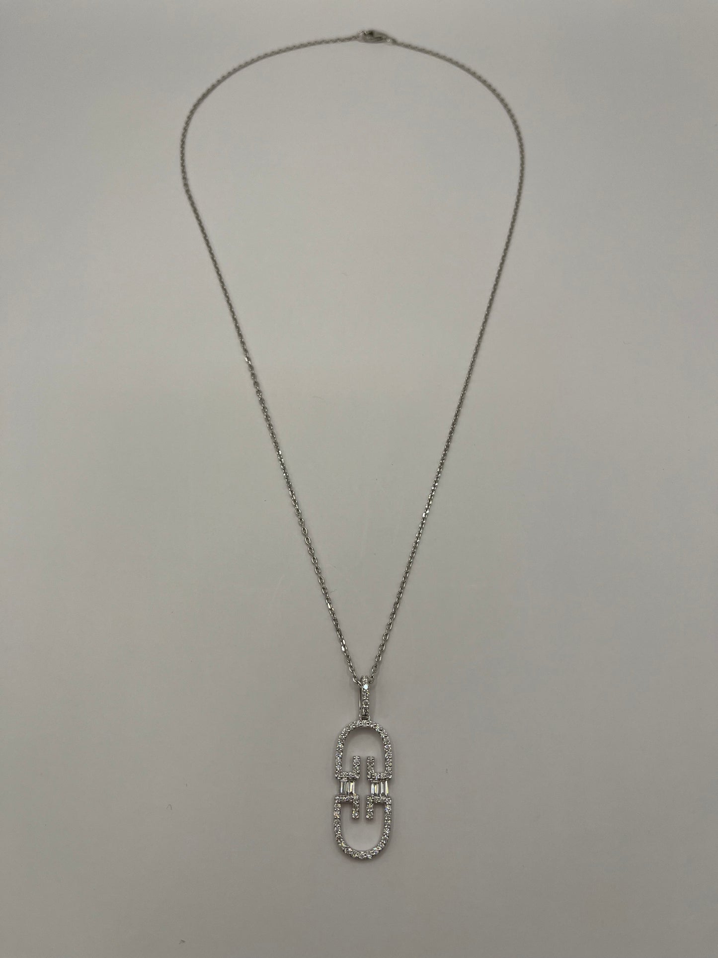 Ovate Diamond & Gold Pendant Necklace