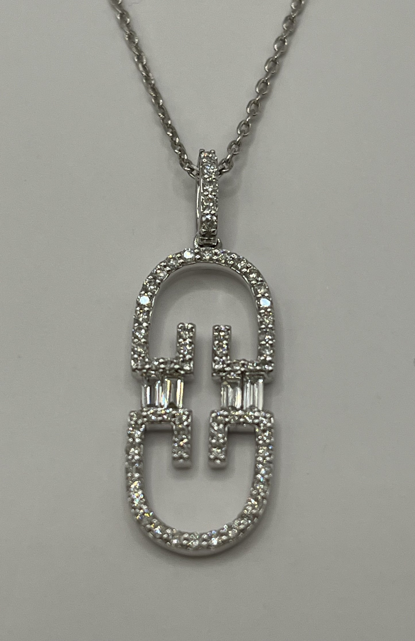 Ovate Diamond & Gold Pendant Necklace
