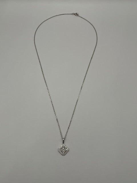 Diamond Halo Pendant Necklace for Her