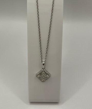 Diamond Halo Pendant Necklace for Her