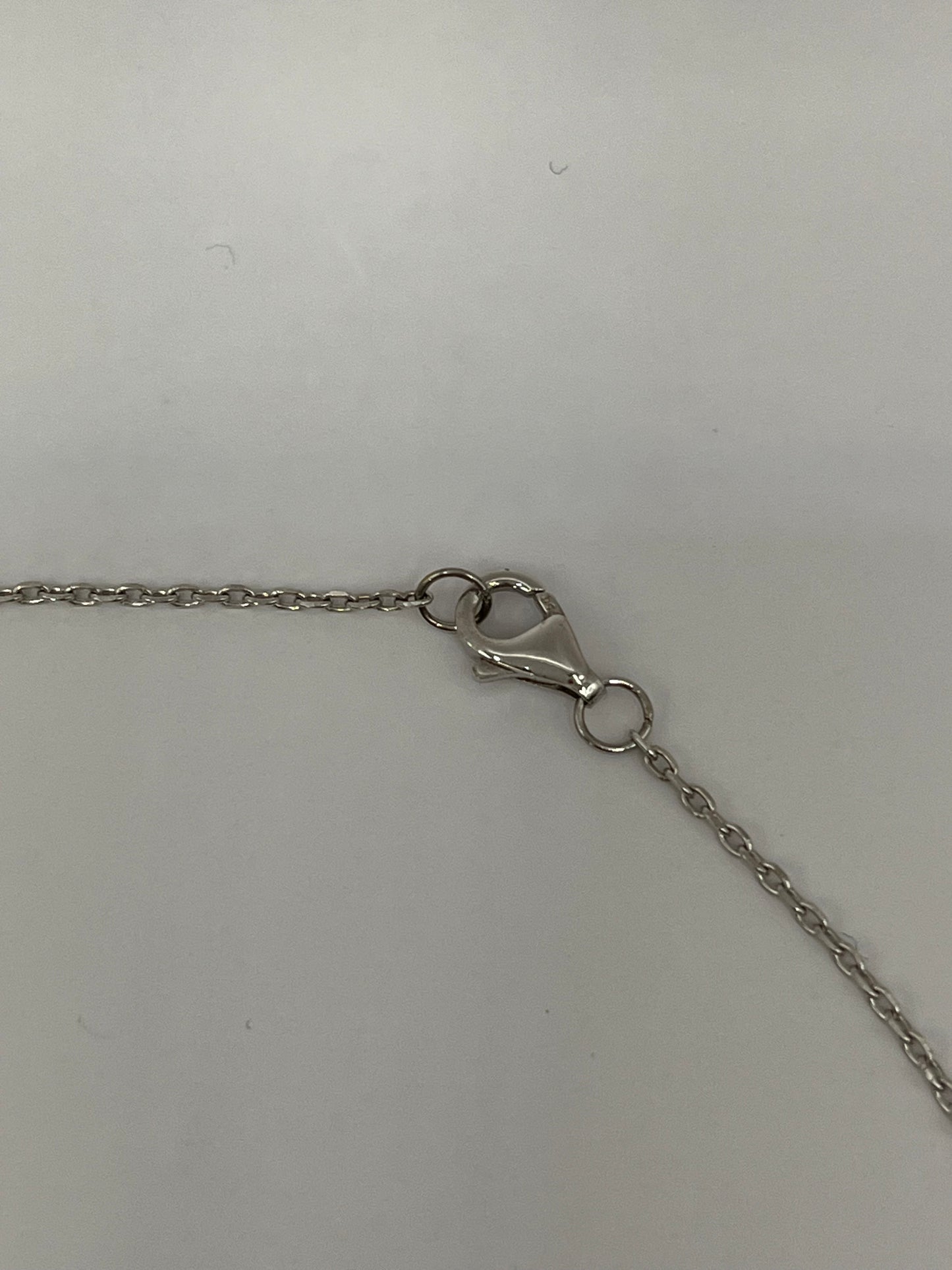 Elongated Oval Diamond Pave Pendant Necklace