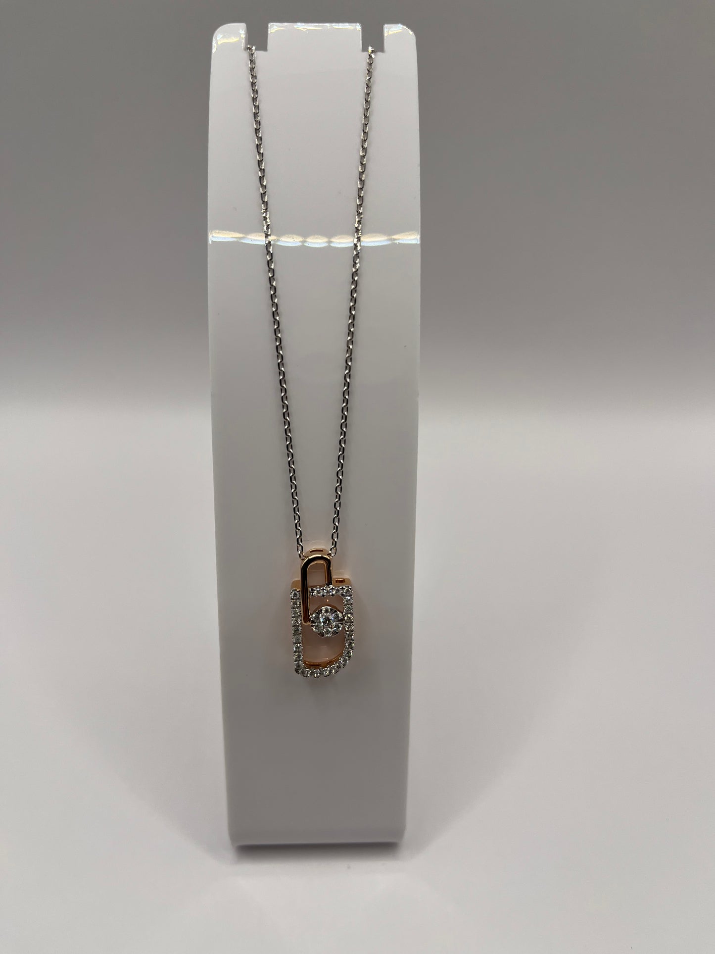 Diamond Pave Lock Pendant Necklace