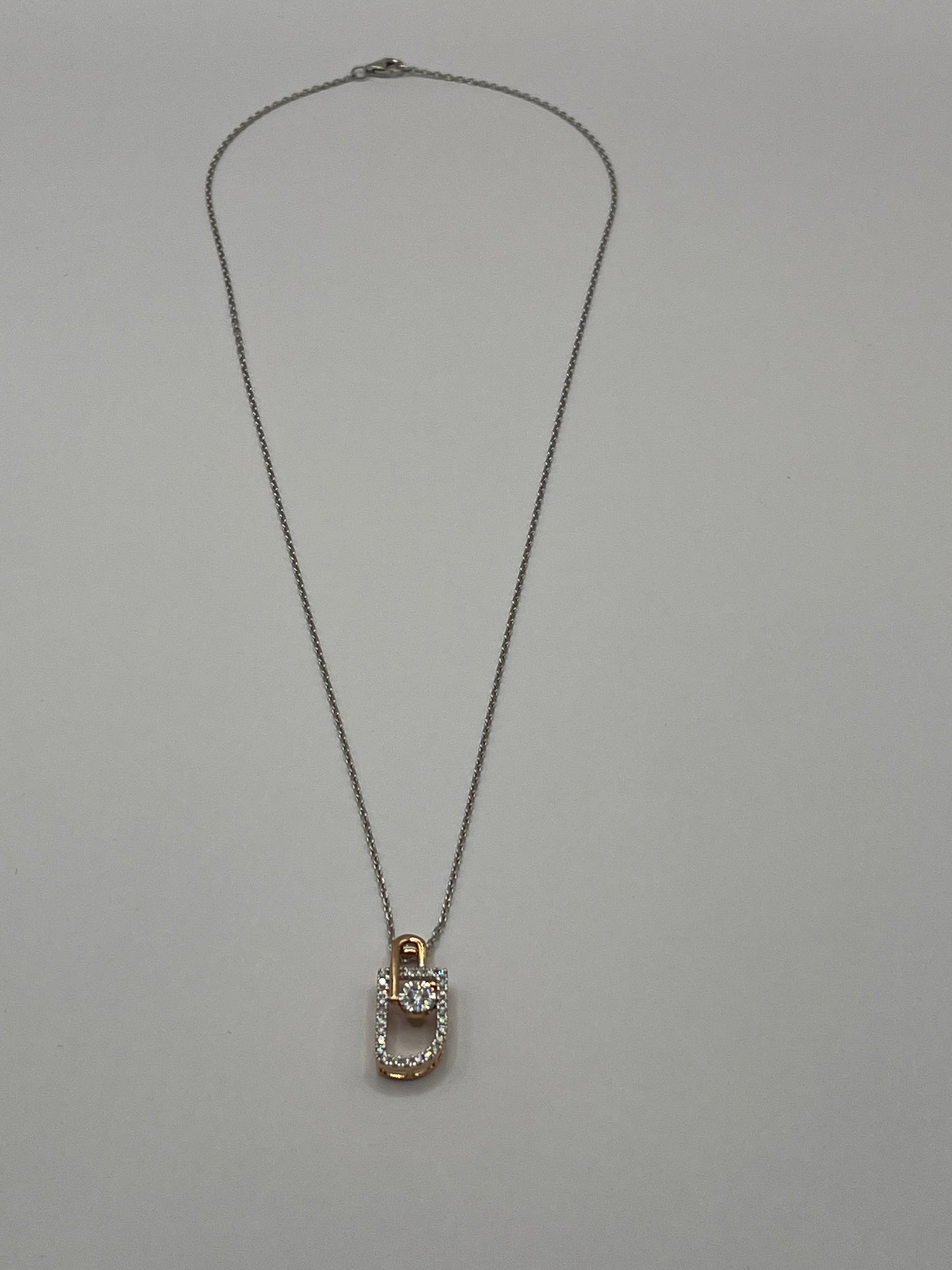 Diamond Pave Lock Pendant Necklace