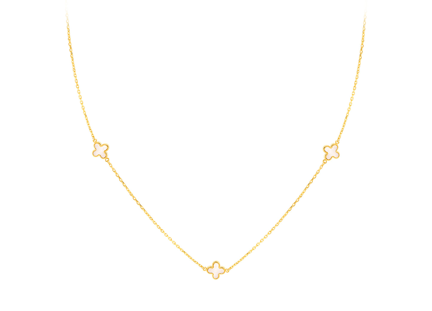 Mother of Pearl Leaf Motif Gold Necklace for Her