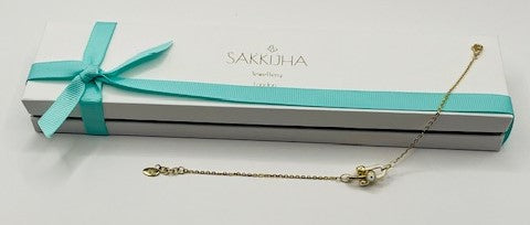 White Enamel Gold Elongated Link Chain Bracelet for Her